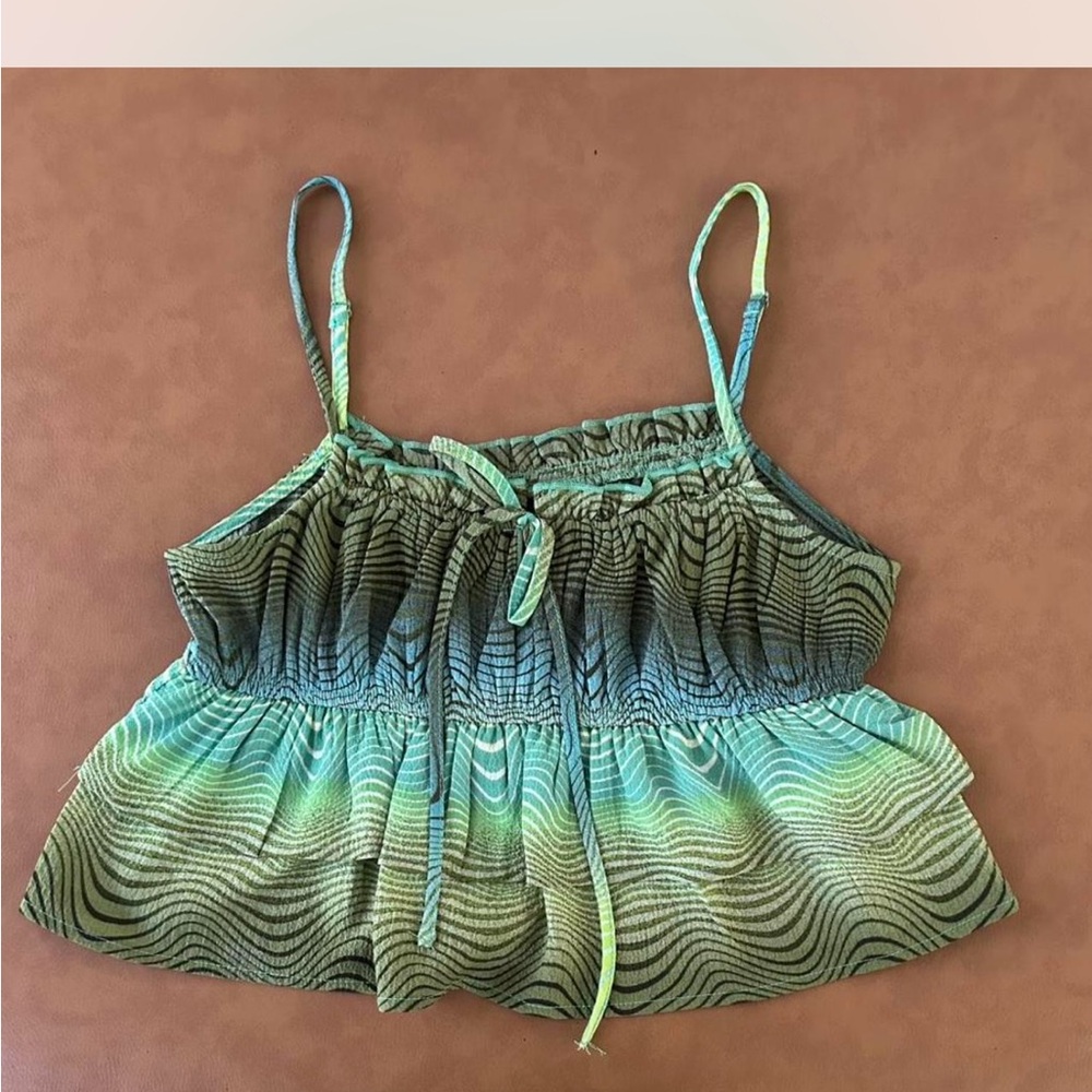 Wild Fable Blue and Green Striped Top